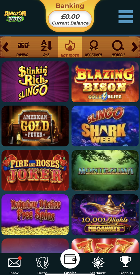 a screenshot of the slots at Amazon