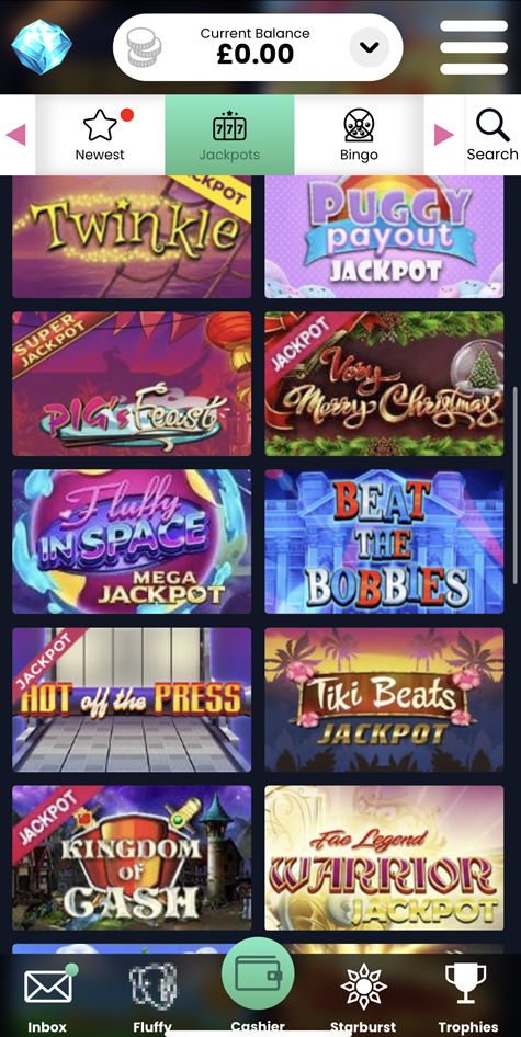 Crystal Slots lobby screenshot