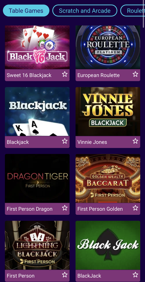 Magical Vegas games lobby screenshot