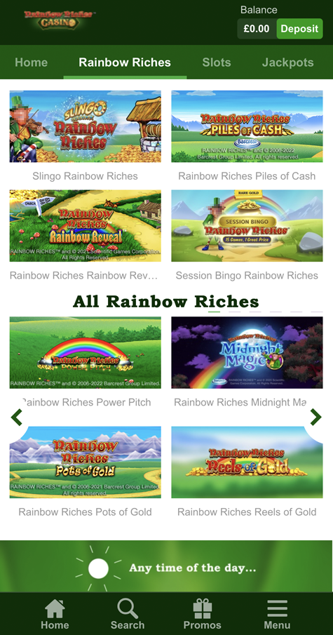 rainbow riches casino lobby