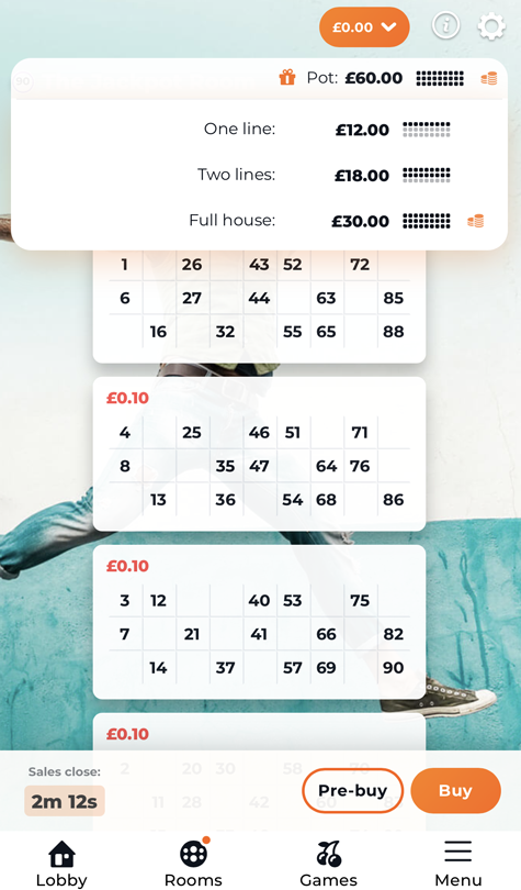 takeaway slots bingo room screenshot
